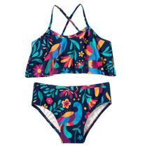Biquíni Floral Mexicano Elastano Kids Proteção UV 50+ - Tip Top