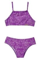 Biquíni Frente Única Infantil Splash Borboletas Lavanda