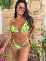 Biquíni Gabi Cortininha Olho Grego Amarelo Neon
