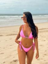 Biquíni Gigi Cortininha Fio Dental Mônaco Rosa Chiclete