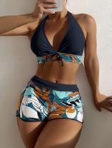 Biquini Halter com Cintura Alta - Conjunto Impresso para Praia 2023 Biquini Halter com Cintura Alta - Conjunto Impresso para Praia 2023
