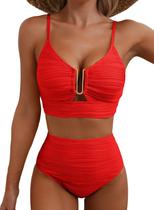 Biquíni Herseas 2 Peças com Arco em U e Push Up Vermelho G Biquíni Herseas 2 Peças com Arco em U e Push Up Vermelho G