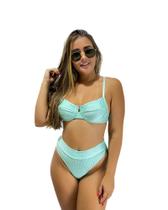 Biquíni Hot Pant e Meia Taça Com Aro e Bojo Canelado Preto Biquíni Hot Pant e Meia Taça Com Aro e Bojo Canelado Preto