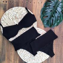 Biquíni Hot Pants Faixa Meia Taça Retrô Canelado Mônaco Preto Biquíni Hot Pants Faixa Meia Taça Retrô Canelado Mônaco Preto