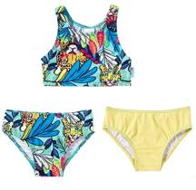 Biquini Infantil 3 Peças Com Filtro Solar Uv50 Tip Top Conjunto de Praia Top e 2 Calcinha Bk72 Biquini Infantil 3 Peças Com Filtro Solar Uv50 Tip Top Conjunto de Praia Top e 2 Calcinha Bk72