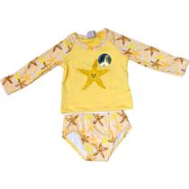 Biquini Infantil 4 a 10 anos Conjunto Proteçõ Uv 50+ Amarelo Estrela do Mar Biquini Infantil 4 a 10 anos Conjunto Proteçõ Uv 50+ Amarelo Estrela do Mar