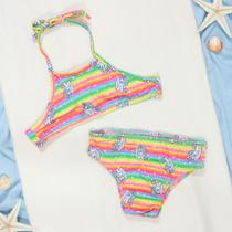 Biquíni Infantil Arco-Íris com Unicornio de Prancha Encanto Biquíni Infantil Arco-Íris com Unicornio de Prancha Encanto