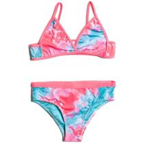 Biquíni Infantil Azul Rosa Tie Dye Viés Amarração Criança