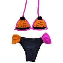 Biquíni Infantil Bebe Babado Lacinho Proteção Solar 02 Ao 12 Menina Moda Praia Tanga Sem Amarrar Biquíni Infantil Bebe Babado Lacinho Proteção Solar 02 Ao 12 Menina Moda Praia Tanga Sem Amarrar
