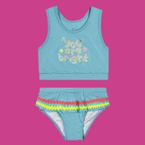 Biquini Infantil BGR Malha Splash Detalhe Glitter Azul Tamanho:8Cor:Igual da foto