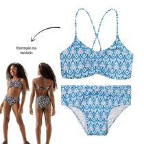 Biquini Infantil BGR Malha Splash Estampado UV50+ Azul