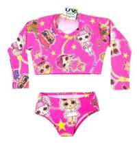 Biquini Infantil + Blusa Cropped Proteção Solar Uv50 Boneca