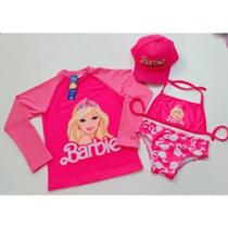 Biquini infantil + Camisa UV + Boné - Proteção Solar UV 50 - Conjunto UV para meninas Barbie - Praia Biquini infantil + Camisa UV + Boné - Proteção Solar UV 50 - Conjunto UV para meninas Barbie - Praia