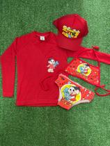Biquini infantil + Camisa UV + Boné - Proteção Solar UV 50 - Conjunto UV para meninas Monica- Praia Biquini infantil + Camisa UV + Boné - Proteção Solar UV 50 - Conjunto UV para meninas Monica- Praia