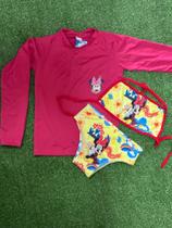 Biquini infantil + Camisa UV Proteção Solar UV 50 - Conjunto UV para meninas Minnie Rosa - Praia Biquini infantil + Camisa UV Proteção Solar UV 50 - Conjunto UV para meninas Minnie Rosa - Praia