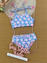 Biquíni Infantil Cinti Verão Azul Peixinhos Biquíni Infantil Cinti Verão Azul Peixinhos