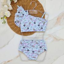 Biquíni Infantil Cintura Alta Cropped com Babado Biquíni Infantil Cintura Alta Cropped com Babado