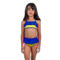 Biquíni Infantil Com Babado Poliamida Proteção UV De Amarrar Biquíni Infantil Com Babado Poliamida Proteção UV De Amarrar