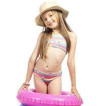 Biquini Infantil Com Proteção Solar UV 50+ Unicórnio 2 peças Tam 6 a 10 - Tubekids