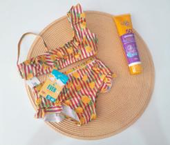 Biquíni infantil com proteção UV Abacaxi Biquíni infantil com proteção UV Abacaxi