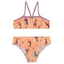Biquíni Infantil Com Proteção UV50+ Laranja Girafas - Malwee
