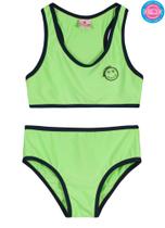 Biquini Infantil com Top Malha UV 50+ Neon Brandili Biquini Infantil com Top Malha UV 50+ Neon Brandili