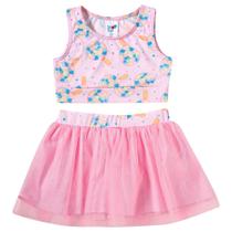 Biquini Infantil Comportado Biquini Fechado Para Menina Com Sainha Em Tule FPS50+ Tip Top BK93 Biquini Infantil Comportado Biquini Fechado Para Menina Com Sainha Em Tule FPS50+ Tip Top BK93