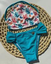 biquini infantil cropped carangueijo calcinha drapeada azul biquini infantil cropped carangueijo calcinha drapeada azul