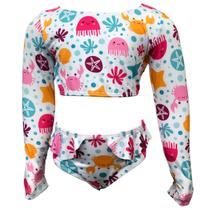 Biquíni Infantil Cropped Com Proteção Uv50 Moda PraiaPiscina Biquíni Infantil Cropped Com Proteção Uv50 Moda PraiaPiscina