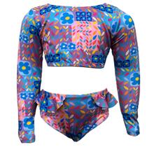 Biquíni Infantil Cropped Com Proteção Uv50 Moda PraiaPiscina