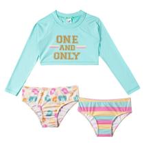 Biquíni Infantil Cropped e 2 Calcinhas Sports Verde Água Tip Top