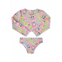 Biquini Infantil Cropped Proteção UV Quimby 10/14 Ref 029409