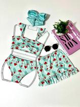 Biquini infantil de menina 3 peças modinha verão lançamento blogueirinha mini diva fashion
