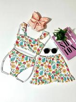 Biquini infantil de menina 3 peças modinha verão lançamento blogueirinha mini diva fashion Biquini infantil de menina 3 peças modinha verão lançamento blogueirinha mini diva fashion