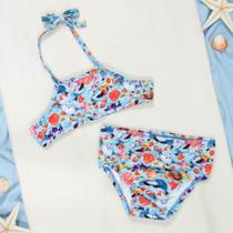 Biquíni Infantil Estampadinho Azul Claro Praia e Piscinas Biquíni Infantil Estampadinho Azul Claro Praia e Piscinas