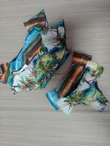 Biquini infantil estampado, com babado.