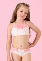 Biquini Infantil Estampado Flores Mon Sucré Biquini Infantil Estampado Flores Mon Sucré