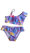 Biquini infantil estilo top calcinhade babadinho de sereia