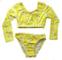 Biquini Infantil Feminino Conjunto Manga Longa Uv50+ Biquini Infantil Feminino Conjunto Manga Longa Uv50+