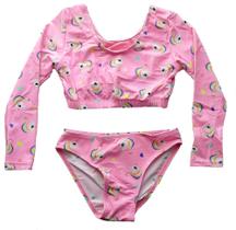 Biquini Infantil Feminino Conjunto Manga Longa Uv50+ Biquini Infantil Feminino Conjunto Manga Longa Uv50+