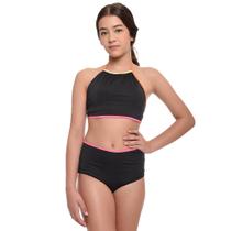 Biquíni Infantil Frente Única Preto - Cecí