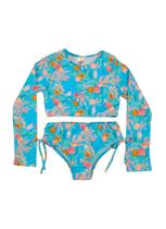 Biquíni Infantil Juvenil Cropped Manga Longa Proteção Solar UV 50+ Biquíni Infantil Juvenil Cropped Manga Longa Proteção Solar UV 50+