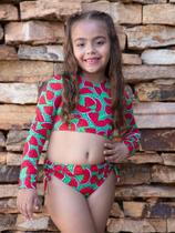 Biquíni Infantil Juvenil Cropped Manga Longa Proteção Solar UV 50+ Biquíni Infantil Juvenil Cropped Manga Longa Proteção Solar UV 50+