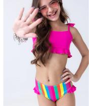 Biquíni Infantil Juvenil Modinha Tendência Estampas Coloridas Menina Kit Calcinha E Sutiã Biquíni Infantil Juvenil Modinha Tendência Estampas Coloridas Menina Kit Calcinha E Sutiã