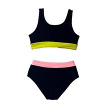 Biquíni Infantil Juvenil Top Reto Texturizado Sem Bojo Biquíni Infantil Juvenil Top Reto Texturizado Sem Bojo