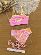 Biquíni Infantil Kukiê Verão Rosa Beach Days