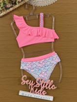 Biquíni Infantil Kukiê Verão Rosa Conchinha