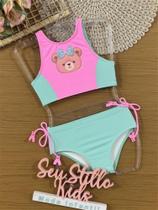 Biquíni Infantil Kukiê Verão Verde Ursinha