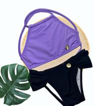 biquini infantil lilas e preto cropped calcinha drapeada(UV) biquini infantil lilas e preto cropped calcinha drapeada(UV)
