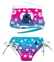 Biquini Infantil Lilo Stitch Degrade Ciano e Rosa